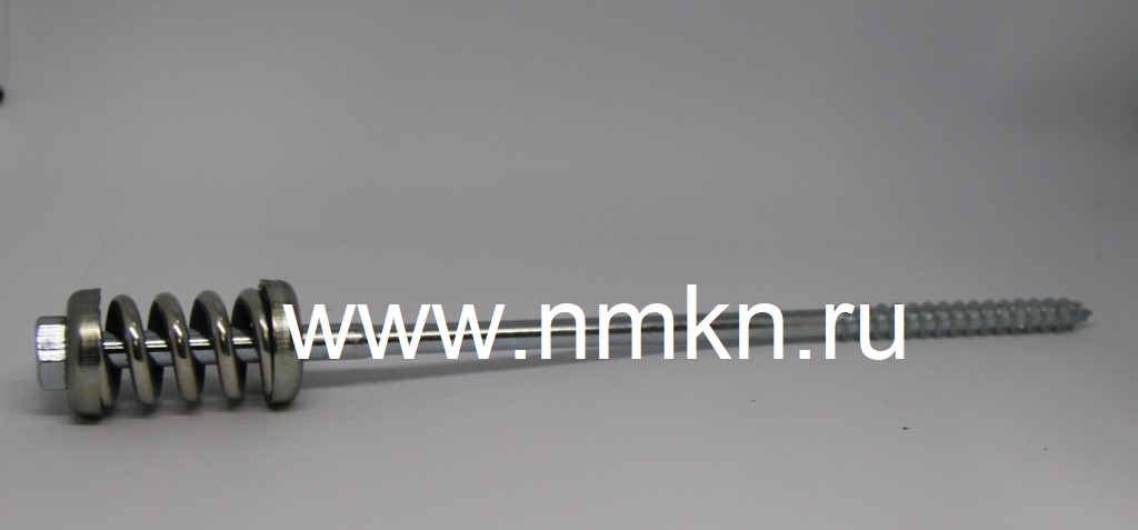 Анкер по дереву 10х280 DIN 571 (цинк) пружинный болт 10х280 (с монтажной шайбой и оцинкованной пружиной)  в интернет-магазине НМК