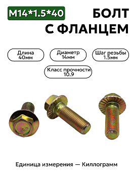 болт м14*1,5*40 с фланц кл.проч. 10,9 ар 00000-0853063-009 в Нижнем Новгороде